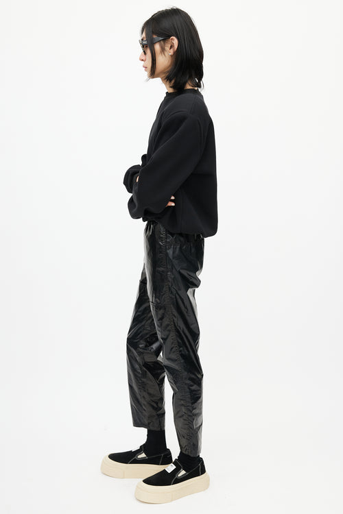 MM6 Maison Margiela Black Coated Cropped Trouser