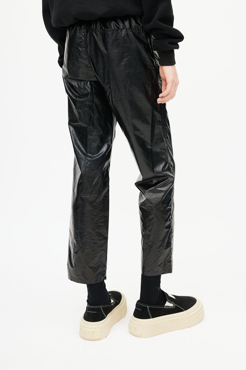 MM6 Maison Margiela Black Coated Cropped Trouser