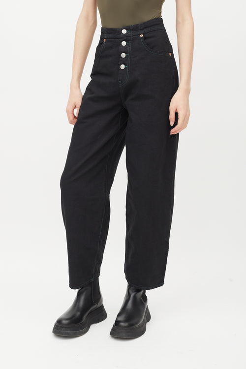 MM6 Maison Margiela Black Contrast Stitch High Rise Jeans