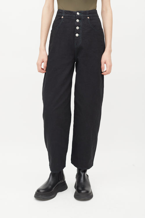 MM6 Maison Margiela Black Contrast Stitch High Rise Jeans