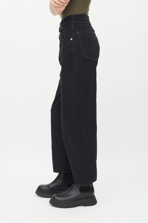 MM6 Maison Margiela Black Contrast Stitch High Rise Jeans