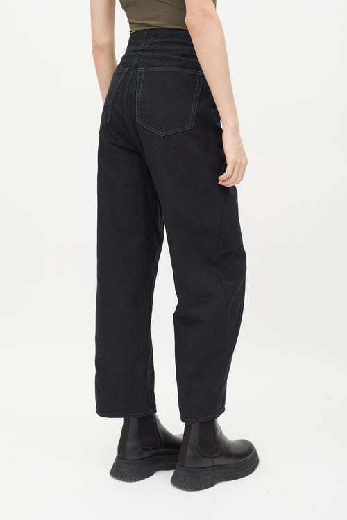 MM6 Maison Margiela Black Contrast Stitch High Rise Jeans