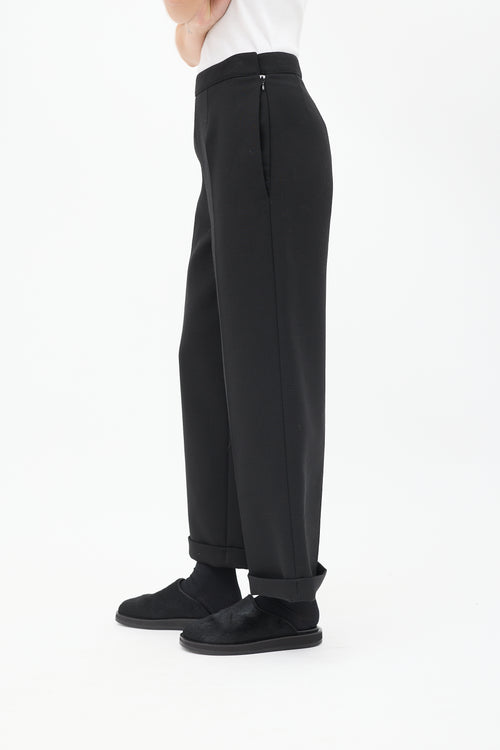 MM6 Maison Margiela Black Drop Seat Wide Leg Trouser