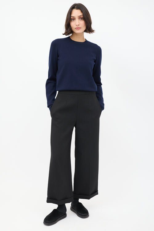 MM6 Maison Margiela Black Drop Seat Wide Leg Trouser