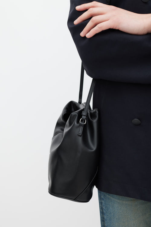 MM6 Maison Margiela Black Faux Leather New Japanese Mini Tote