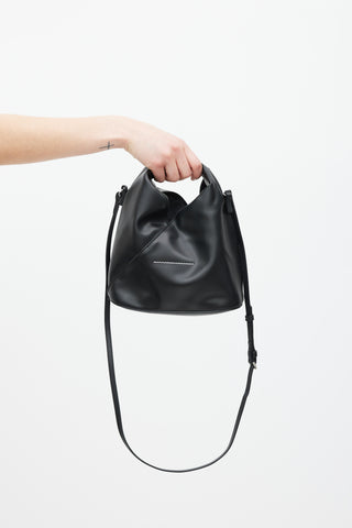 MM6 Maison Margiela Black Faux Leather New Japanese Mini Tote