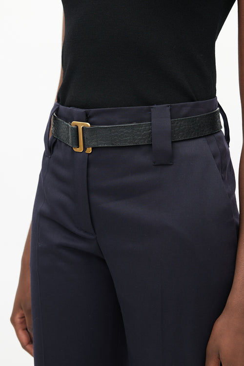 MM6 Maison Margiela Black 
Gold Leather Belt