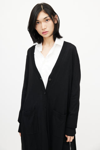 MM6 Maison Margiela Black Knit Tie Cardigan