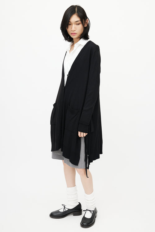 MM6 Maison Margiela Black Knit Tie Cardigan