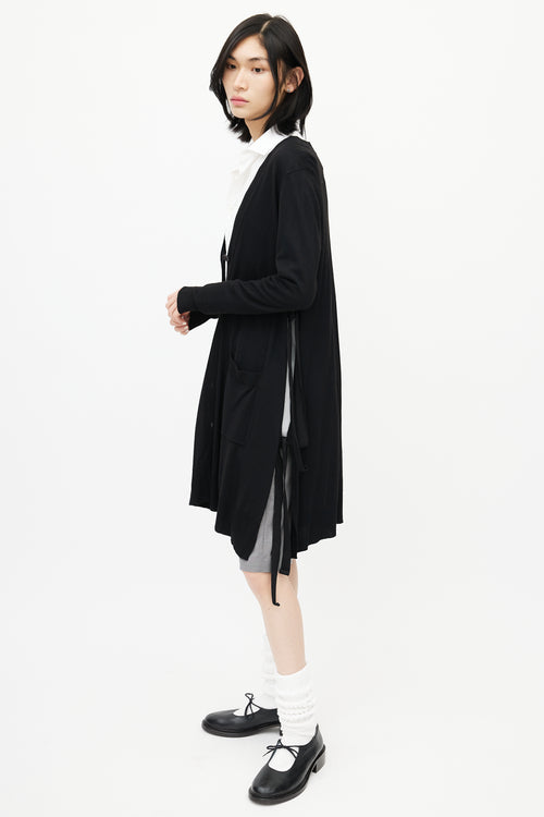 MM6 Maison Margiela Black Knit Tie Cardigan