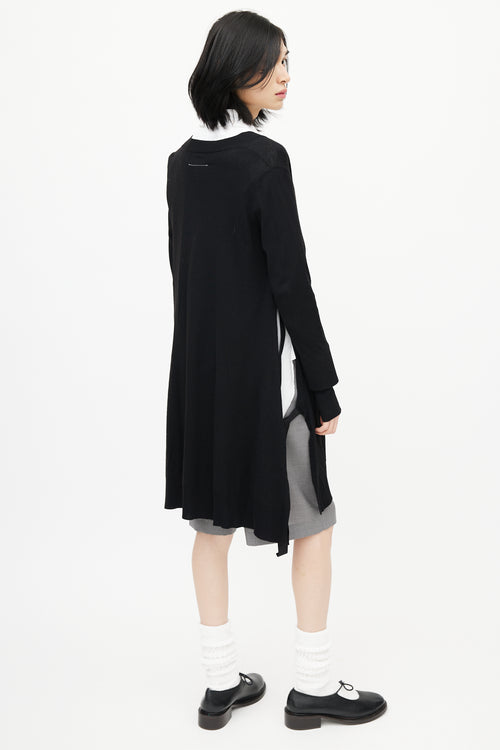 MM6 Maison Margiela Black Knit Tie Cardigan