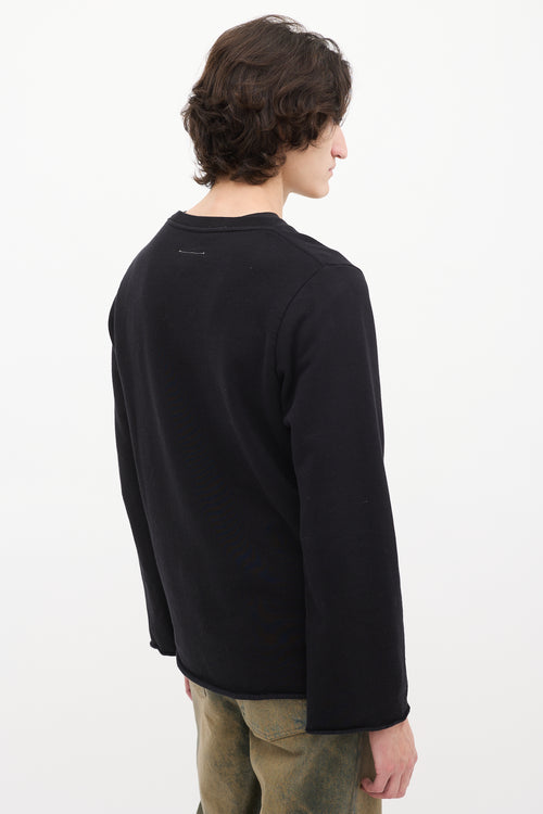 MM6 Maison Margiela Black Raw Edge Crewneck