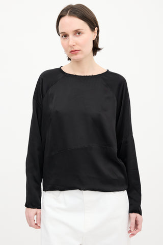 MM6 Maison Margiela Black Satin Panelled Top