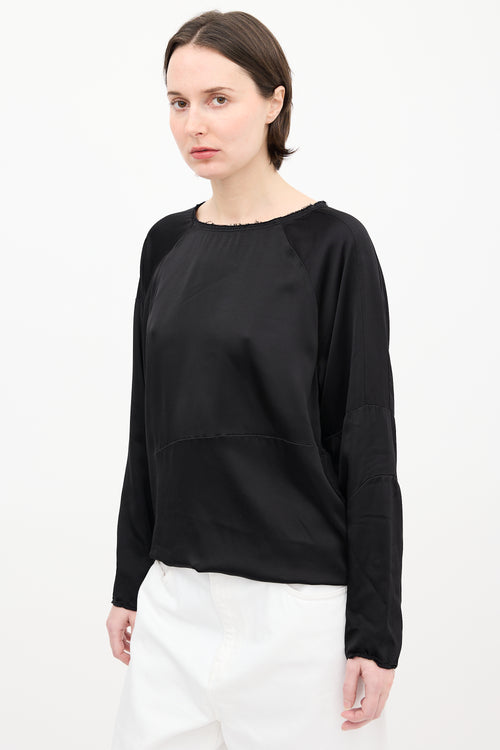 MM6 Maison Margiela Black Satin Panelled Top