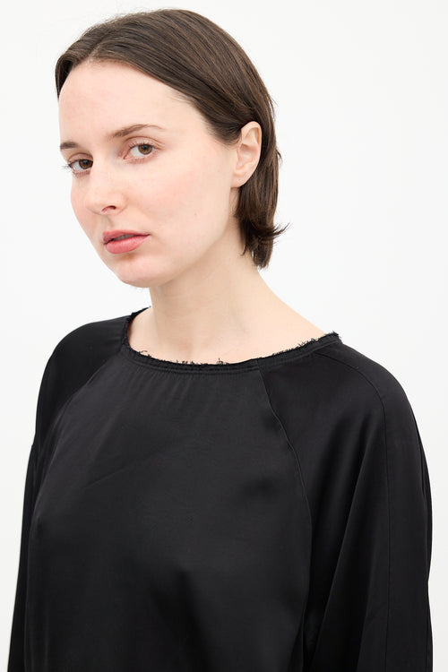 MM6 Maison Margiela Black Satin Panelled Top