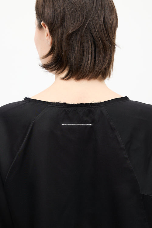 MM6 Maison Margiela Black Satin Panelled Top