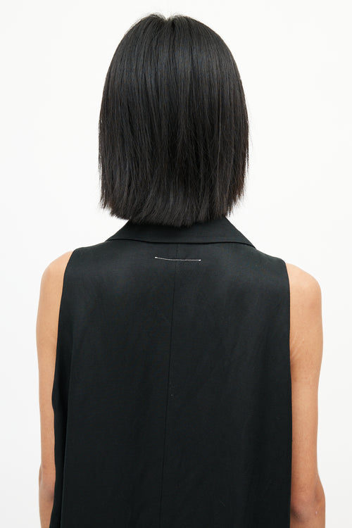 MM6 Maison Margiela Black Sleeveless Blazer Dress