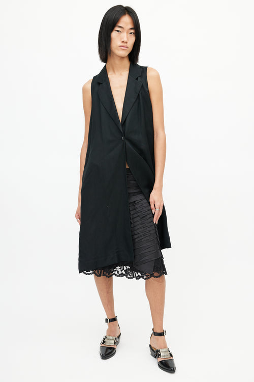 MM6 Maison Margiela Black Sleeveless Blazer Dress