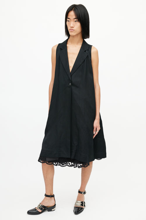 MM6 Maison Margiela Black Sleeveless Blazer Dress