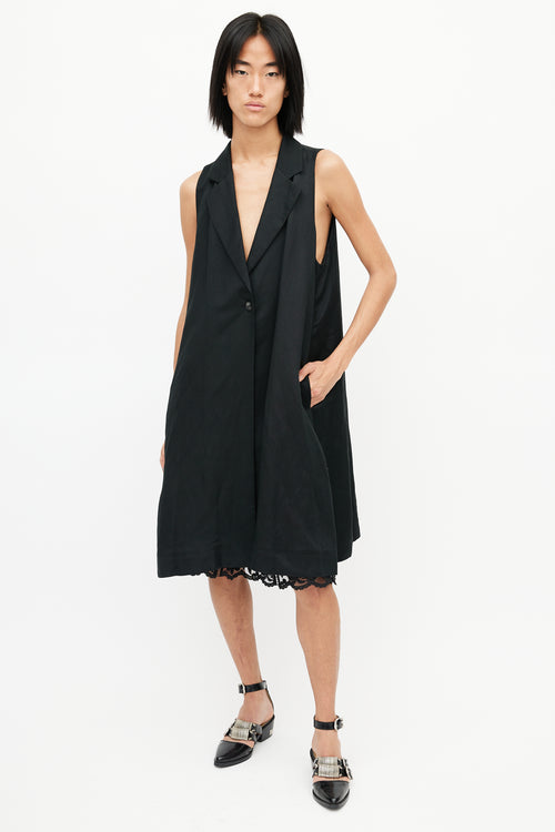 MM6 Maison Margiela Black Sleeveless Blazer Dress