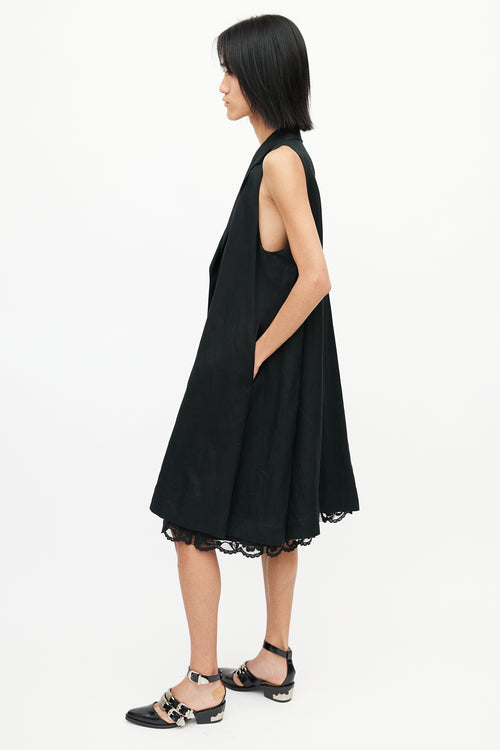 MM6 Maison Margiela Black Sleeveless Blazer Dress