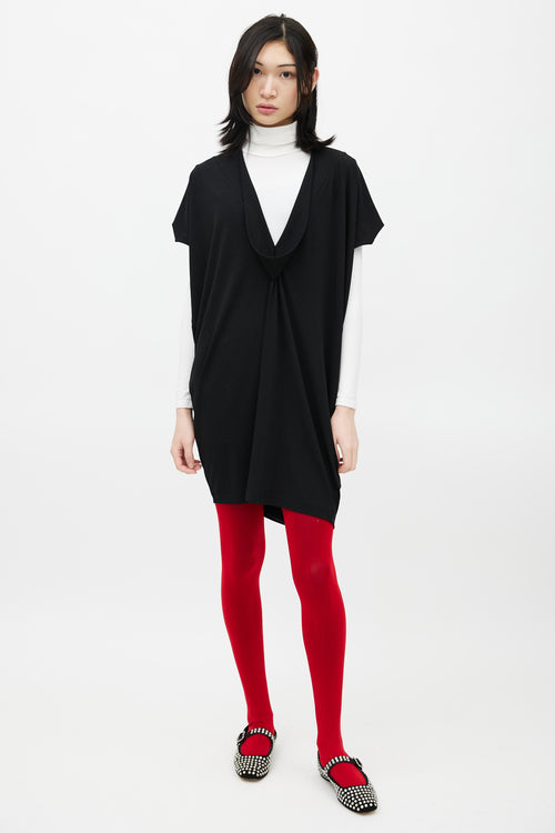 MM6 Maison Margiela Black V-Neck Dress