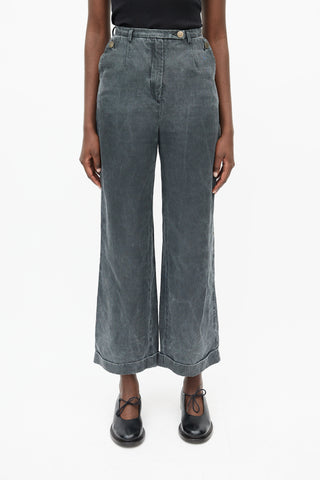 MM6 Maison Margiela Black Washed Wide Leg Trouser