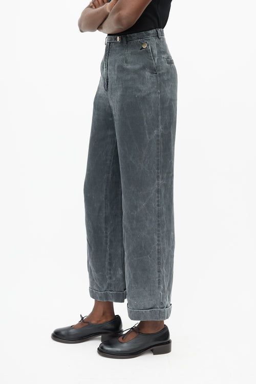 MM6 Maison Margiela Black Washed Wide Leg Trouser