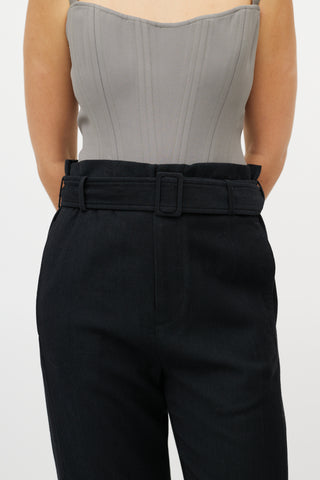 MM6 Maison Margiela Black Wool Belted Trouser