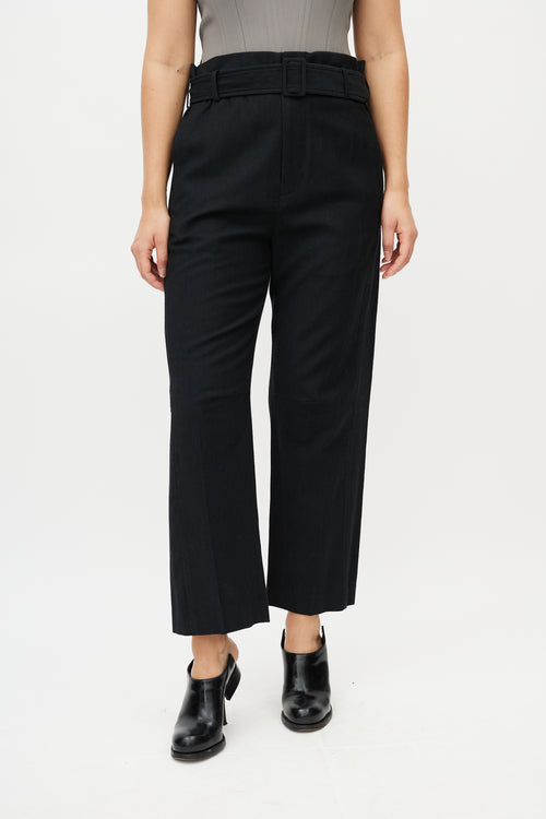 MM6 Maison Margiela Black Wool Belted Trouser