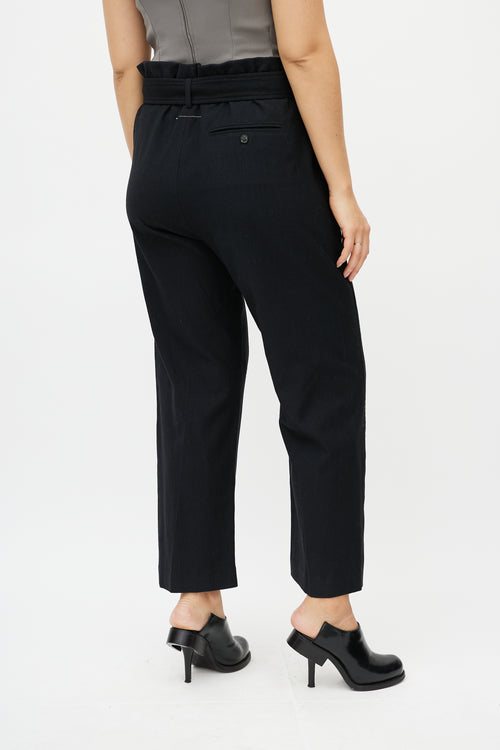 MM6 Maison Margiela Black Wool Belted Trouser