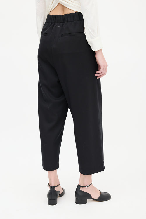 MM6 Maison Margiela Black Wool Culotte Trouser