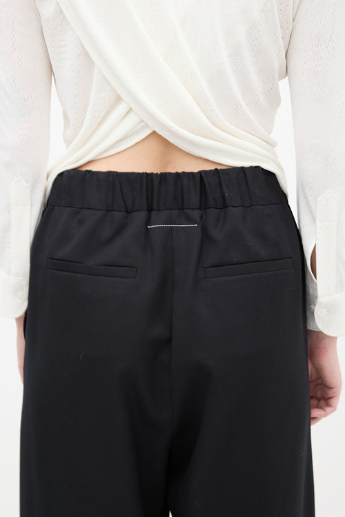 MM6 Maison Margiela Black Wool Culotte Trouser