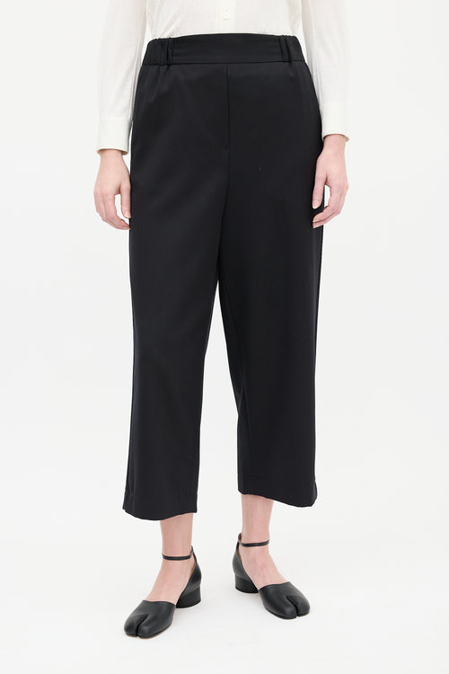 MM6 Maison Margiela Black Wool Culotte Trouser