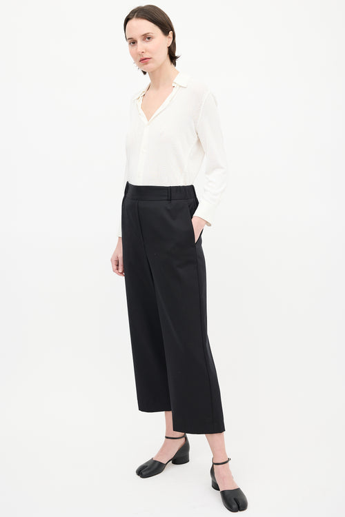 MM6 Maison Margiela Black Wool Culotte Trouser