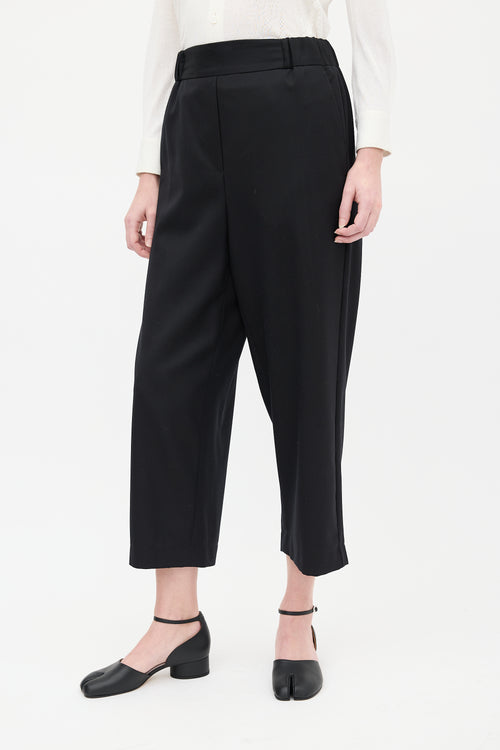 MM6 Maison Margiela Black Wool Culotte Trouser