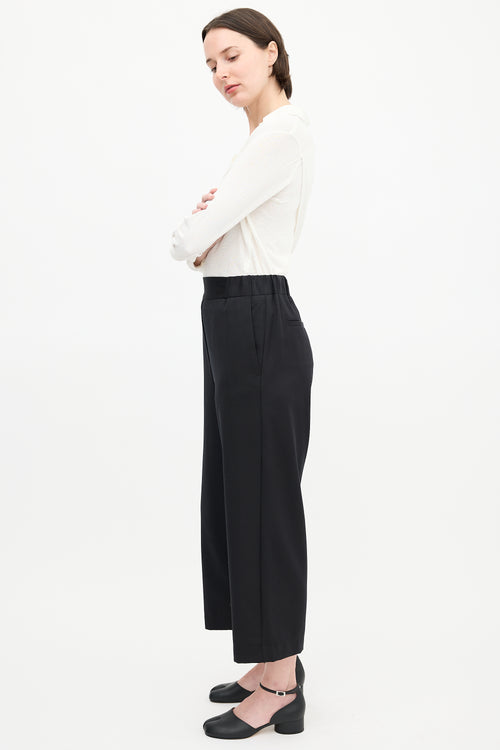 MM6 Maison Margiela Black Wool Culotte Trouser