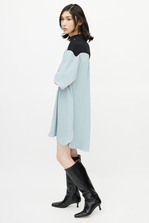 MM6 Maison Margiela Blue 
Black Shirt Dress