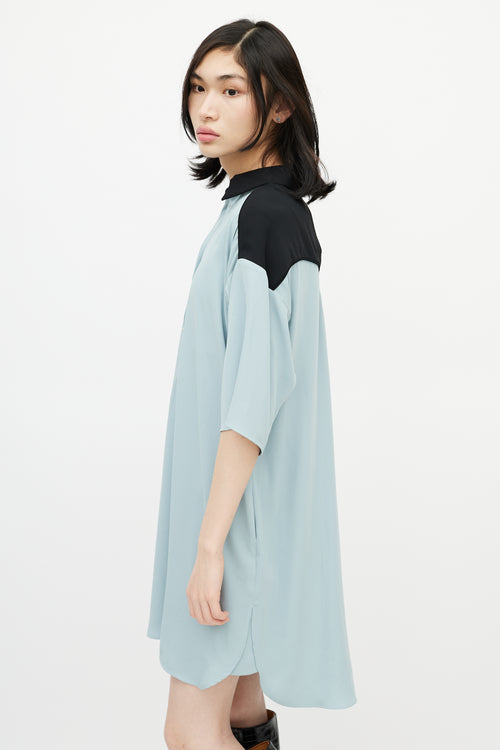 MM6 Maison Margiela Blue 
Black Shirt Dress