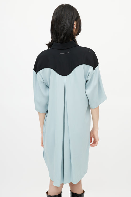 MM6 Maison Margiela Blue 
Black Shirt Dress