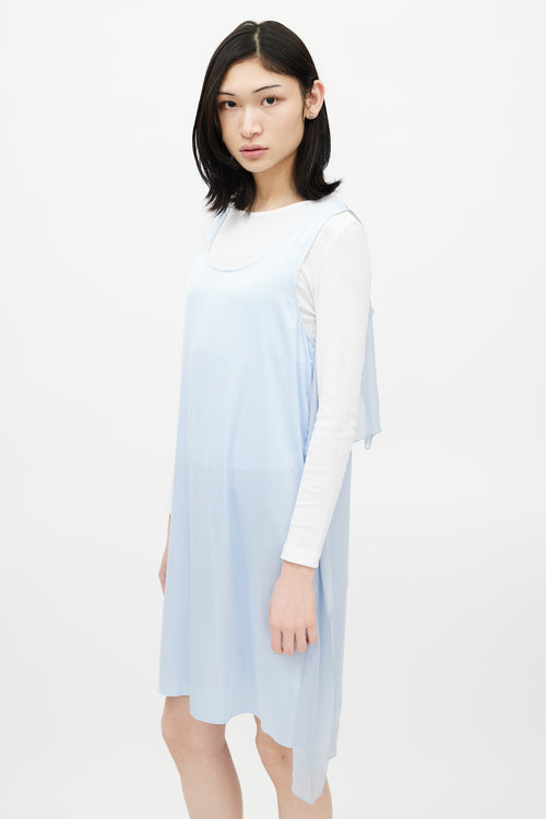 MM6 Maison Margiela Blue Chiffon Layered Dress