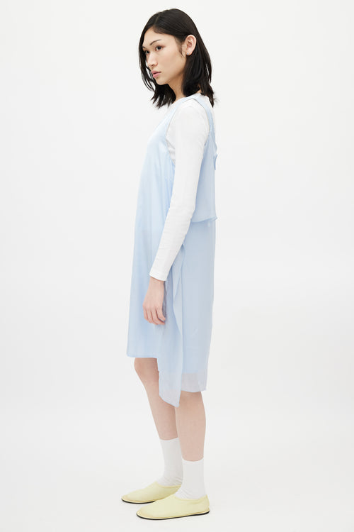 MM6 Maison Margiela Blue Chiffon Layered Dress