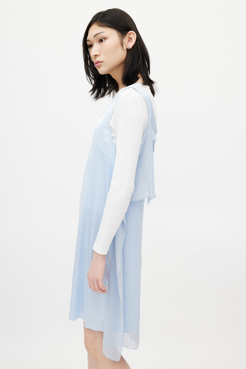 MM6 Maison Margiela Blue Chiffon Layered Dress