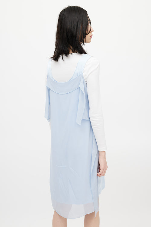 MM6 Maison Margiela Blue Chiffon Layered Dress