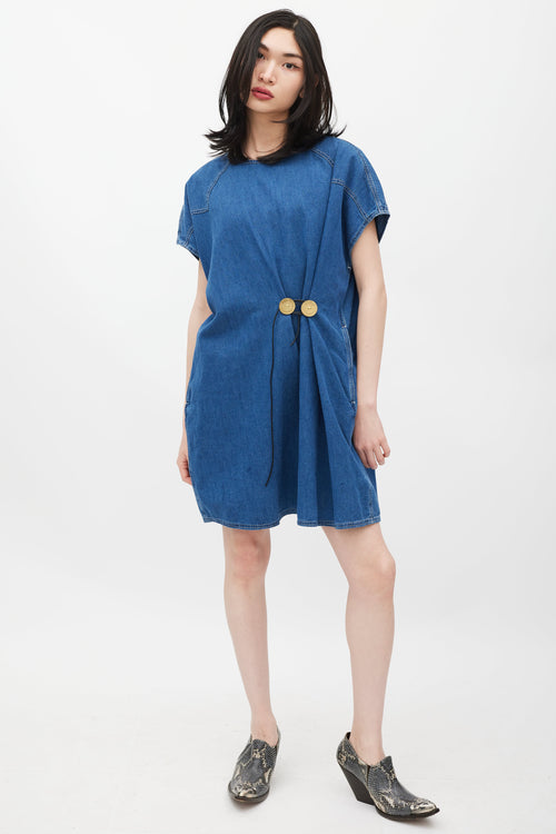 MM6 Maison Margiela Blue 
Gold Denim Dress