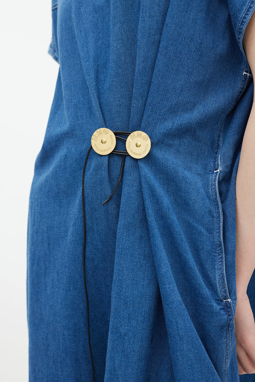 MM6 Maison Margiela Blue 
Gold Denim Dress