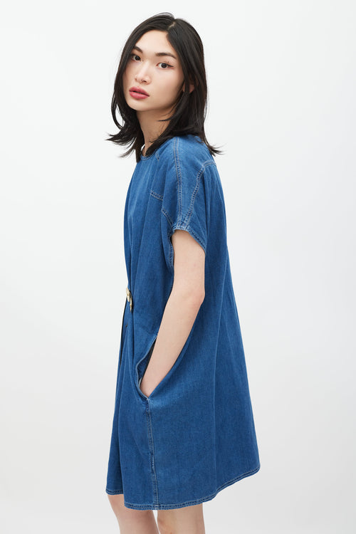 MM6 Maison Margiela Blue 
Gold Denim Dress