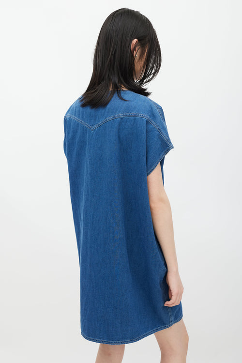 MM6 Maison Margiela Blue 
Gold Denim Dress