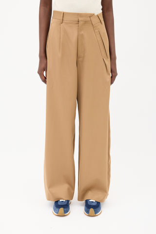 MM6 Maison Margiela Brown Asymmetrical Wide Leg Trouser