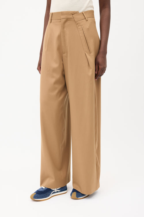 MM6 Maison Margiela Brown Asymmetrical Wide Leg Trouser